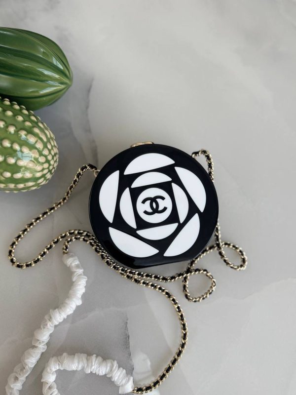 Chanel Resin Plexi CC Camellia Minaudiere Clutch
