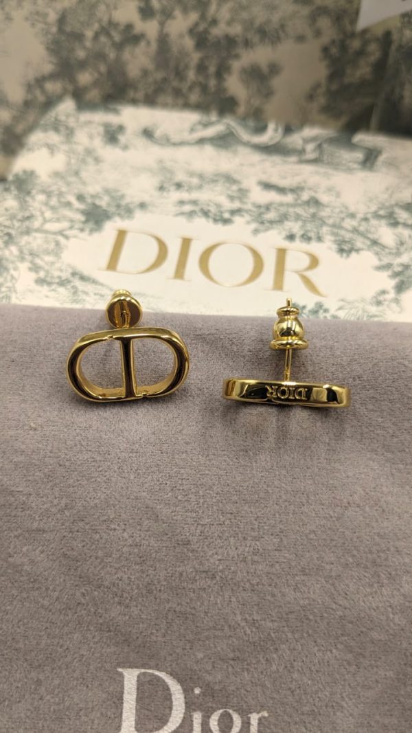 DIOR Petit CD Earrings Gold-Finish Metal - Image 4