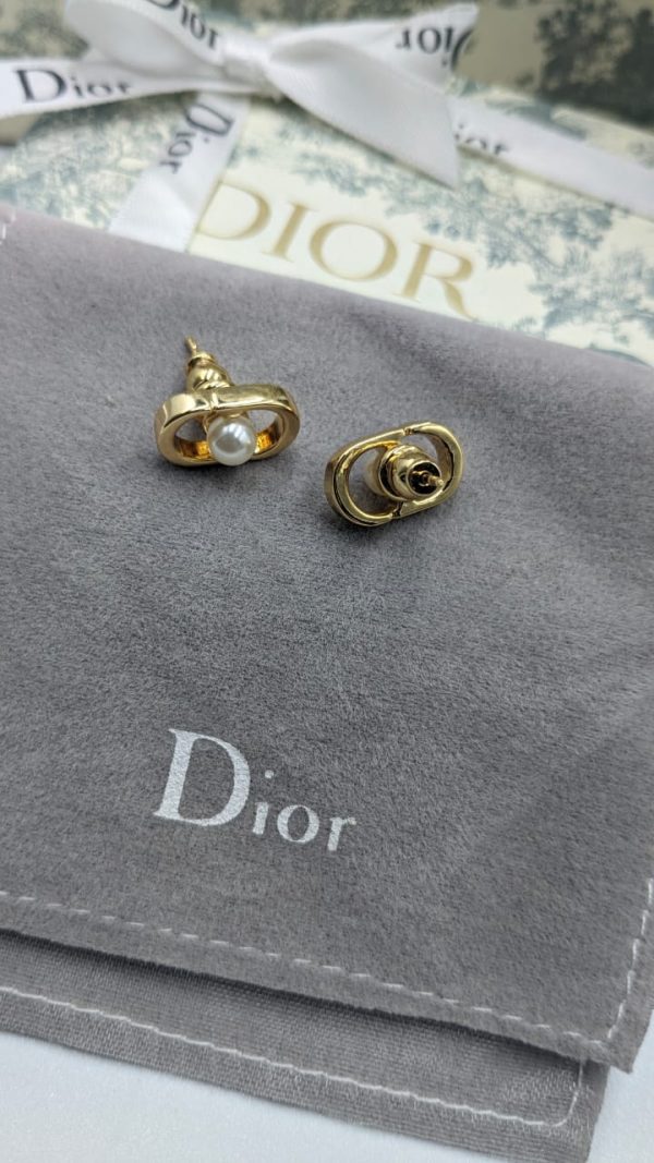 DIOR Petit CD Earrings Gold-Finish Metal - Image 2