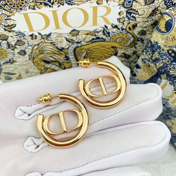 DIOR Petit CD Earrings Gold-Finish Metal - Image 18