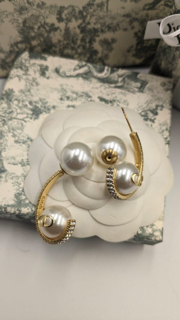 DIOR Petit CD Earrings Gold-Finish Metal - Image 5