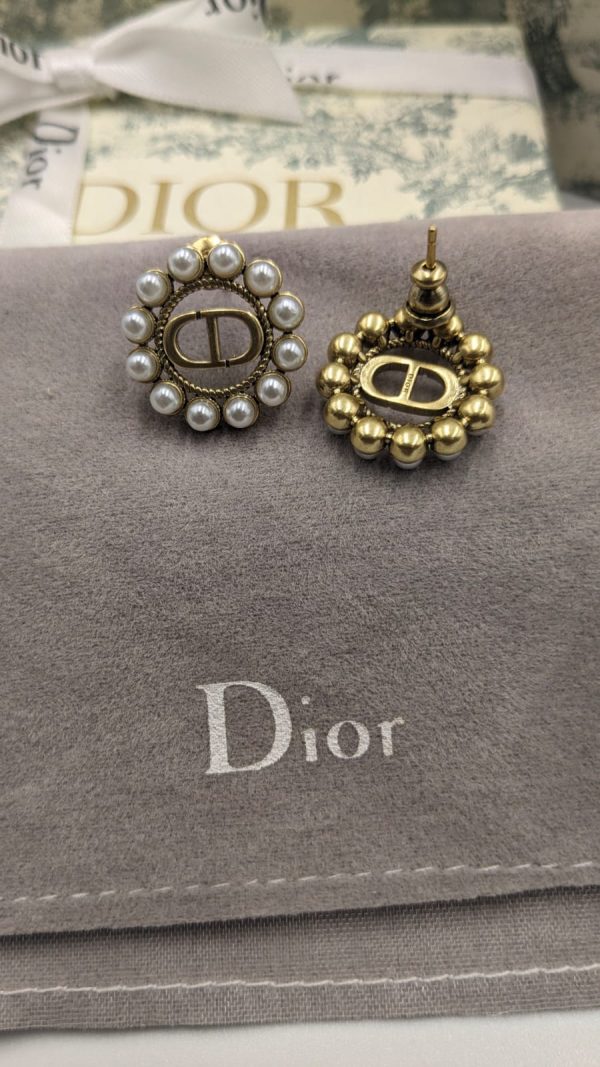 DIOR Petit CD Earrings Gold-Finish Metal - Image 3