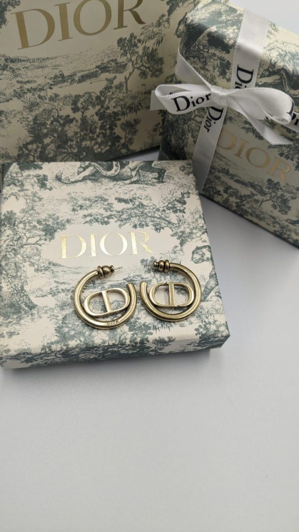 DIOR Petit CD Earrings Gold-Finish Metal - Image 6