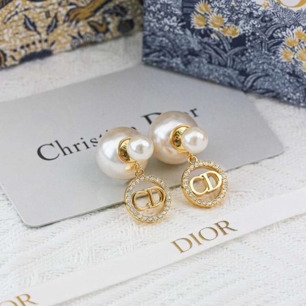 DIOR Petit CD Earrings Gold-Finish Metal - Image 10