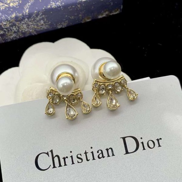 DIOR Petit CD Earrings Gold-Finish Metal