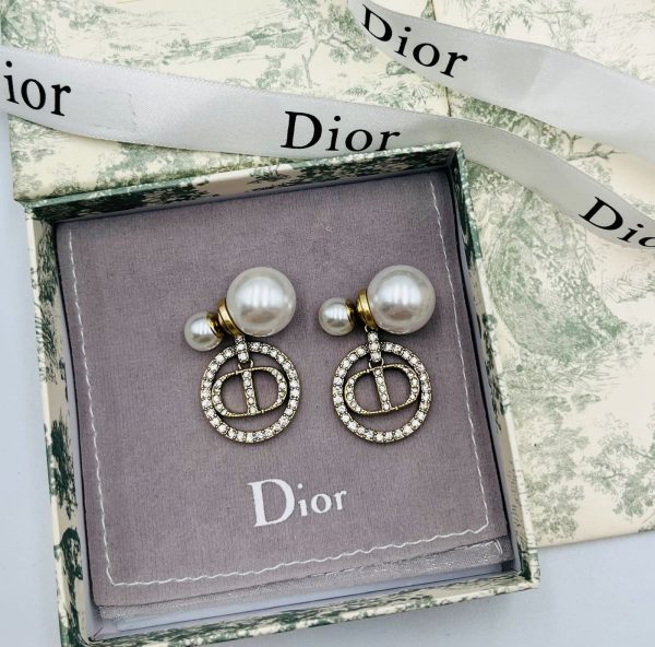 DIOR Petit CD Earrings Gold-Finish Metal - Image 12