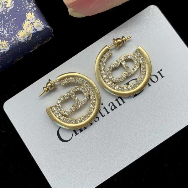 DIOR Petit CD Earrings Gold-Finish Metal - Image 8