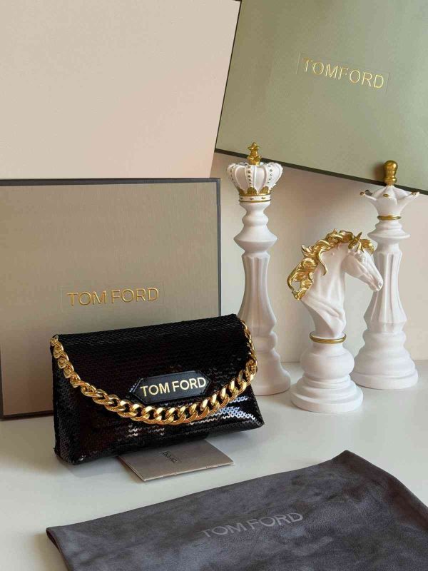 Tom Ford Mini Logo Label Sequin Clutch - Image 2