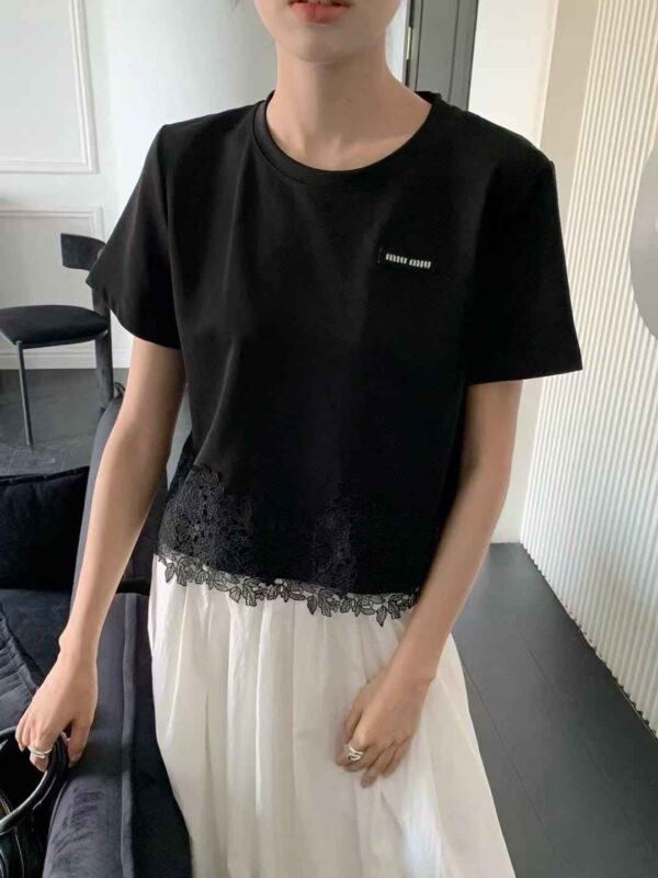 Miu Miu Appliqu T-Shirt - Image 5