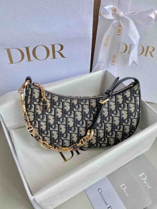 Dior - CD Lounge Bag Blue Oblique Jacquard - Image 4