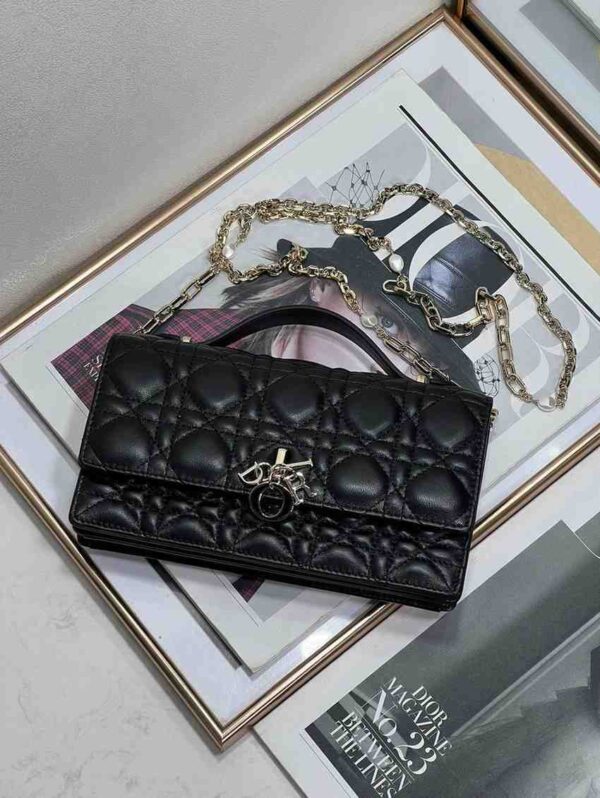 Dior My Dior Mini Bag Black Cannage Lambskin Women - Image 8