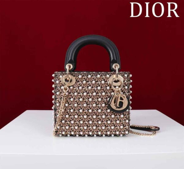 Dior Lady Dior Crystal Embellishment Top Handle Bag - Image 2