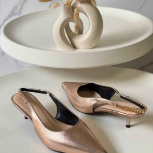 Women's Metallic Slingback Pointed Toe Pumps