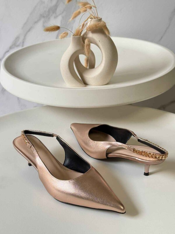 Women's Metallic Slingback Pointed Toe Pumps