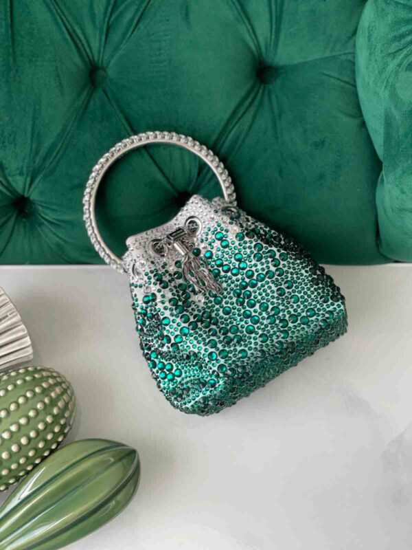 Jimmy Choo Bon Bon Crystal-Embellished Bucket Bag - Image 2