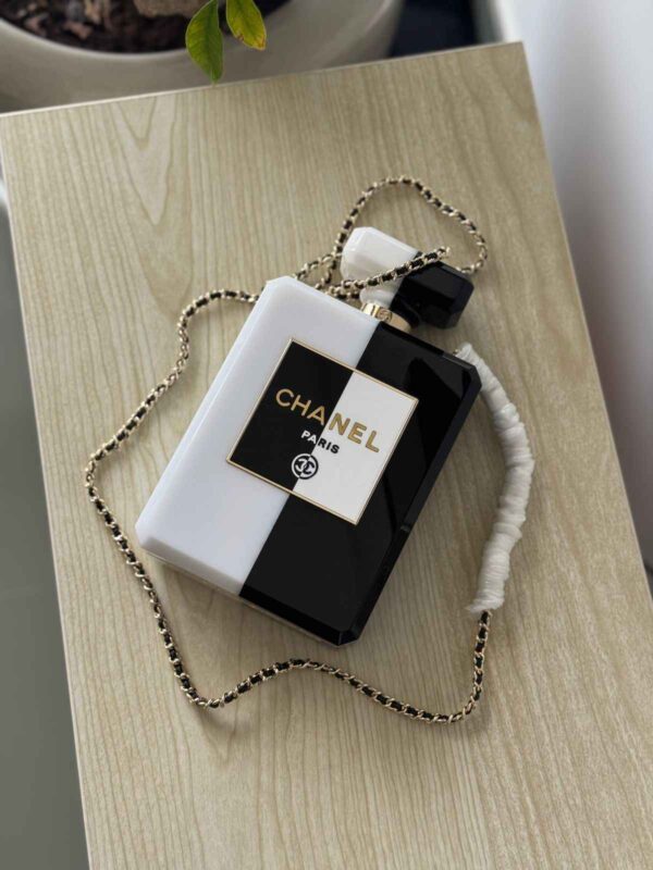Chanel Gold Metal Perfume Bottle Evening Bag - Image 2