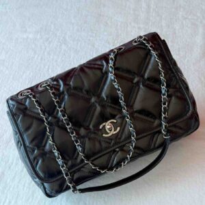 Chanel Black Puffy Bubble Quilt Leather Flap Bag