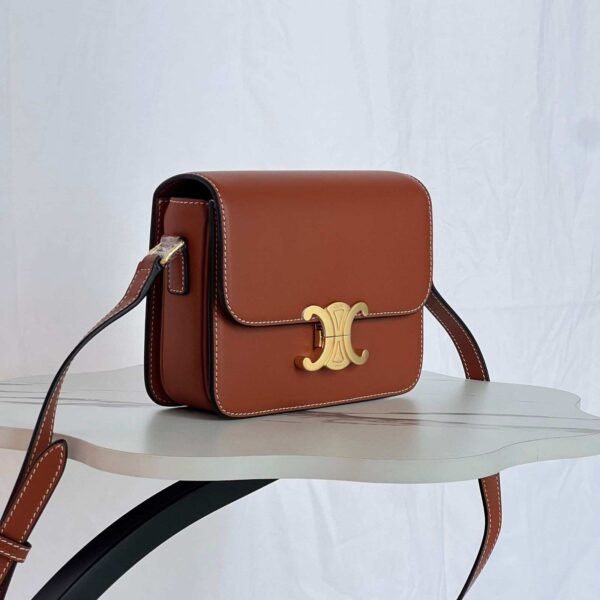 Celine Teen Triomphe Bag In Triomphe Canvas And Calfskin - Image 5