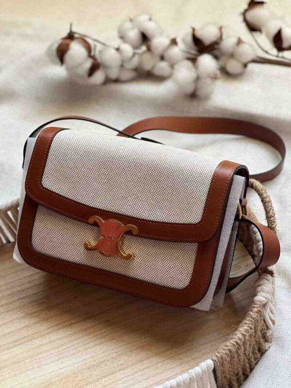 Celine Teen Triomphe Bag In Triomphe Canvas And Calfskin - Image 13