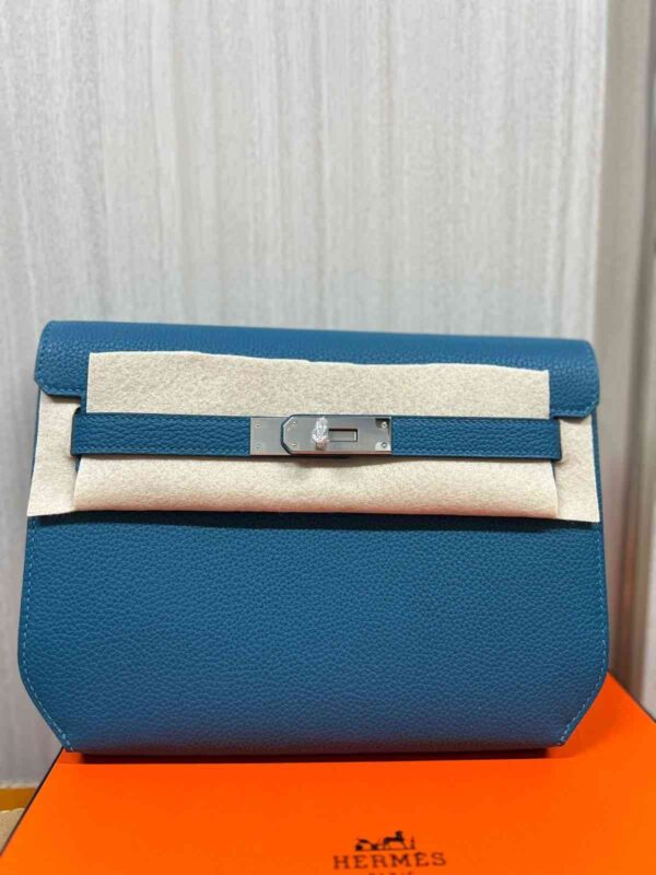 Hermes Kelly Depeche Bleu Hydra Togo PHW - Image 6