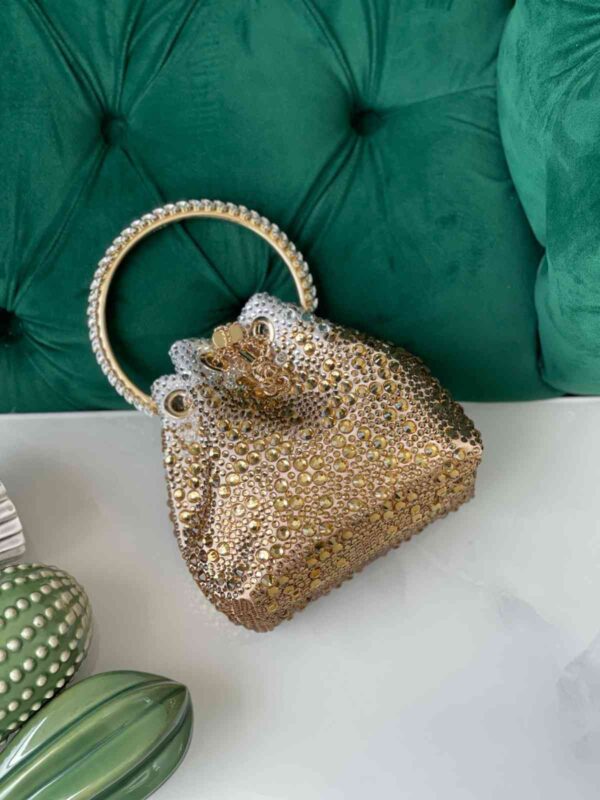 Jimmy Choo Bon Bon Crystal-Embellished Bucket Bag - Image 3