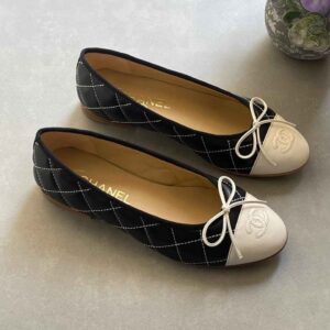 Chanel Women's Classic Leather Ballet Flats with Bow