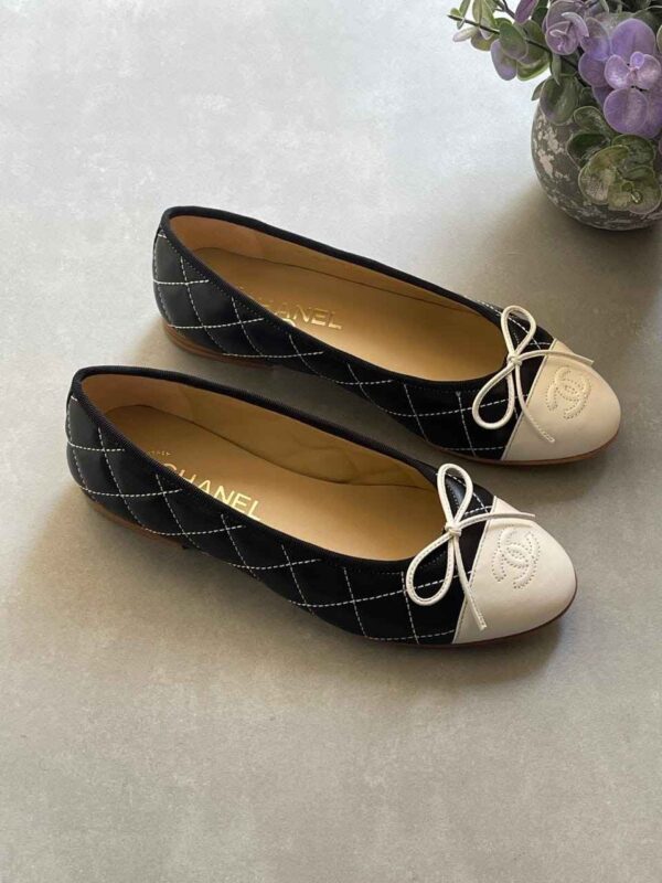 Chanel Women's Classic Leather Ballet Flats with Bow
