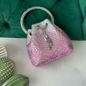 Jimmy Choo Bon Bon Crystal-Embellished Bucket Bag