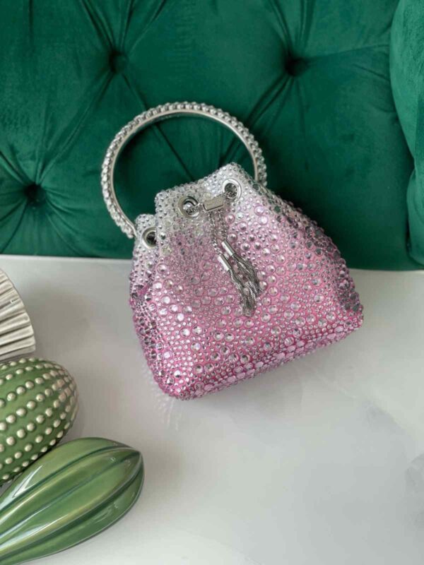 Jimmy Choo Bon Bon Crystal-Embellished Bucket Bag