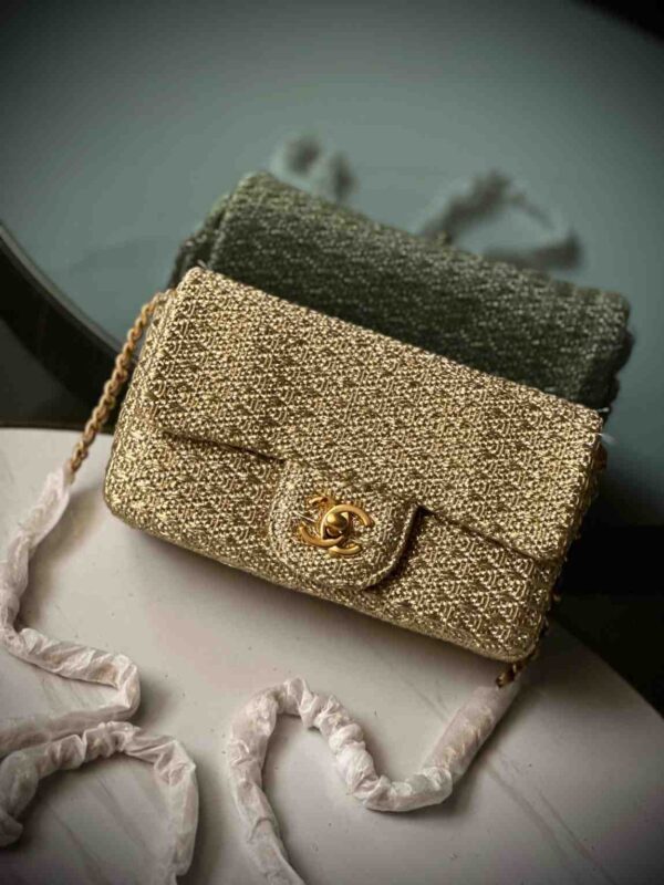 Chanel 18C Tan Ancient Greece Raffia Crochet Flap Bag