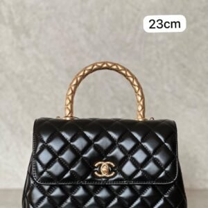 Burgundy Small Caviar Quilted Coco Handle