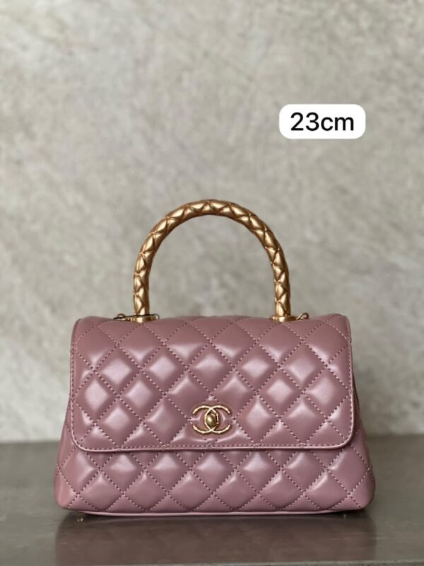 Burgundy Small Caviar Quilted Coco Handle - Image 4