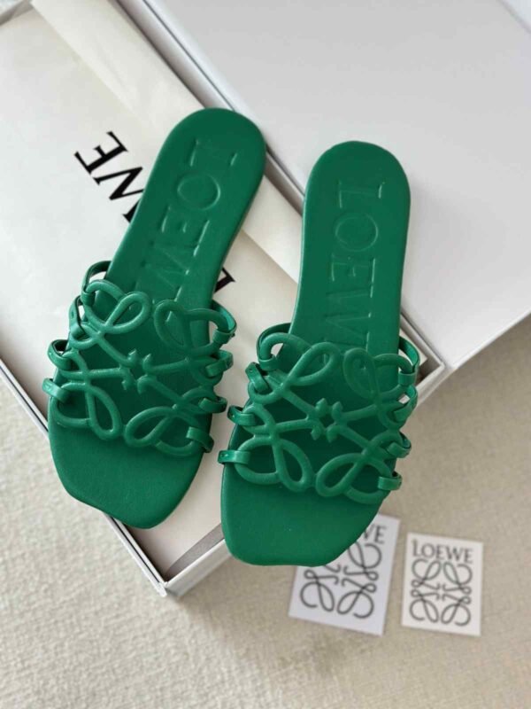 Loewe Anagram Leather Slide Sandals - Image 3