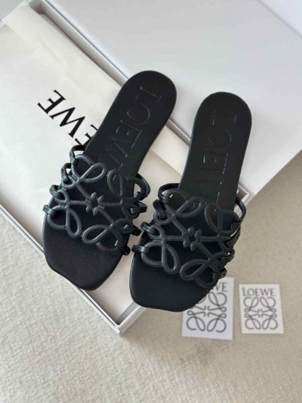 Loewe Anagram Leather Slide Sandals - Image 5