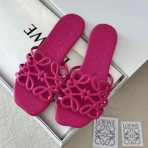 Loewe Anagram Leather Slide Sandals