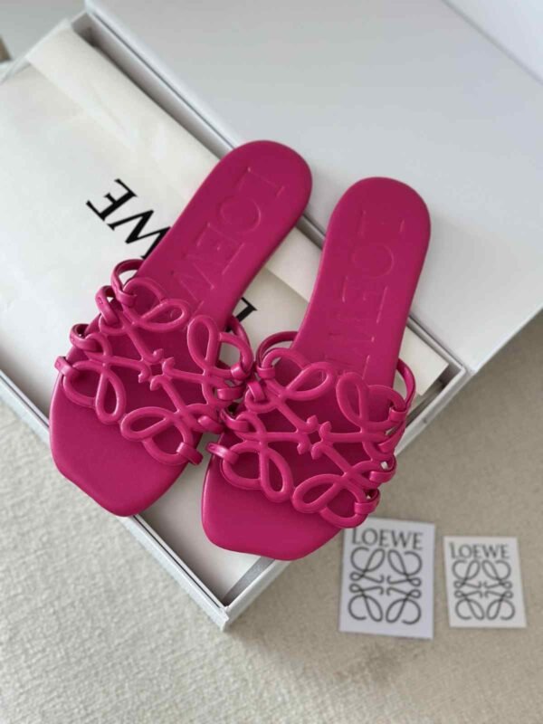 Loewe Anagram Leather Slide Sandals