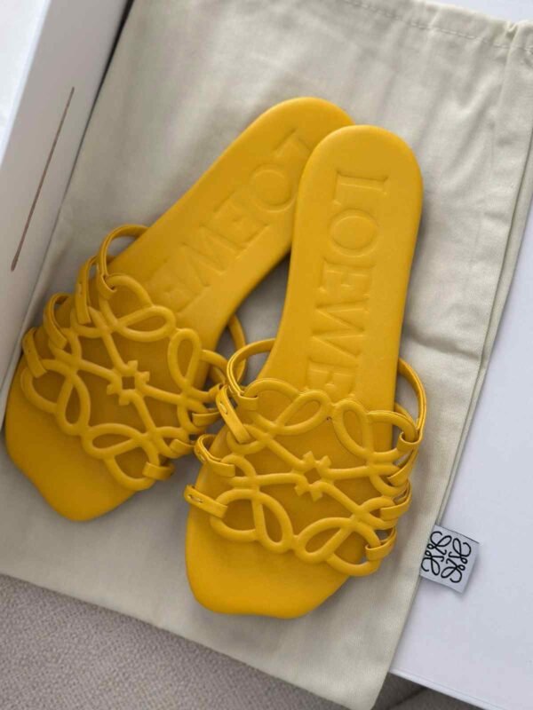 Loewe Anagram Leather Slide Sandals - Image 9