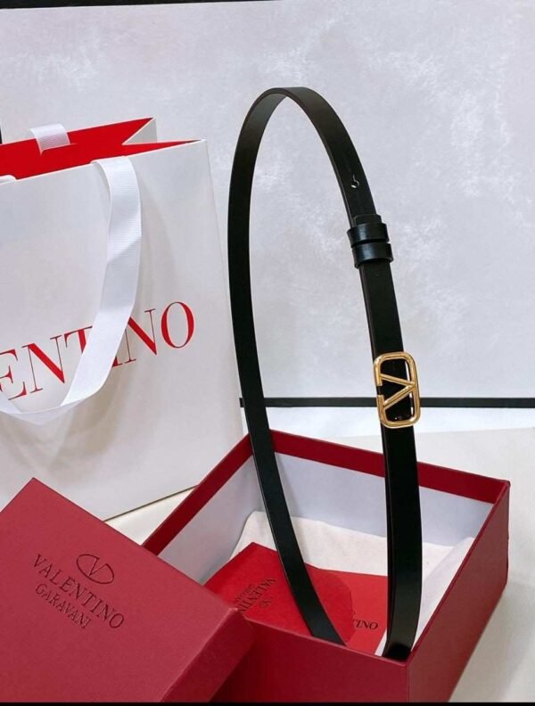 Valentino Garavani Black Leather Belt - Image 2