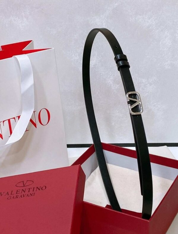 Valentino Garavani Black Leather Belt - Image 3