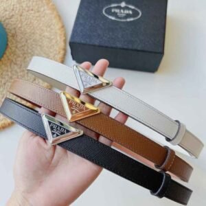 Prada Women's White Leather Belt