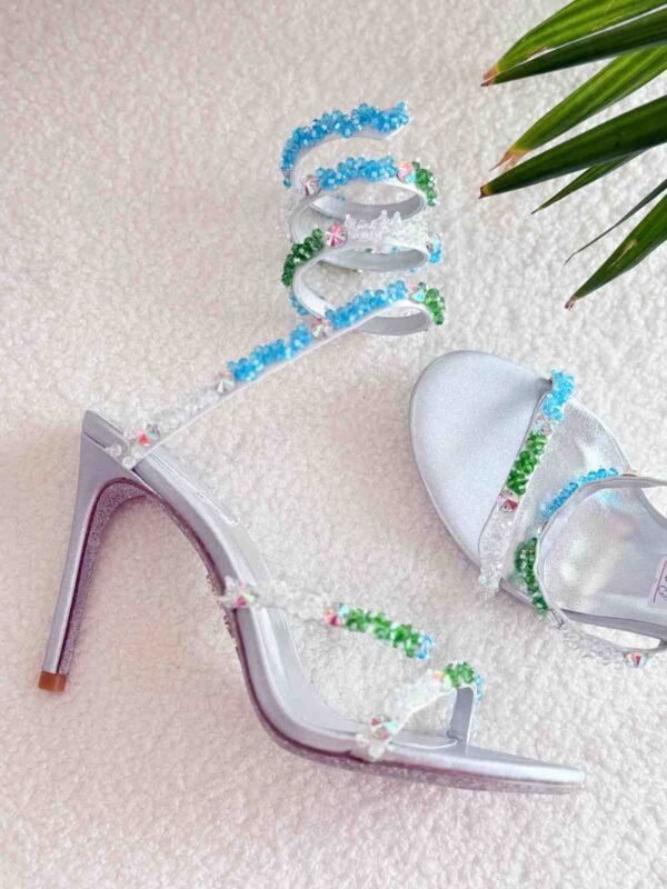 Women's Crystal Rhinestone High Heel Sandals - Image 2