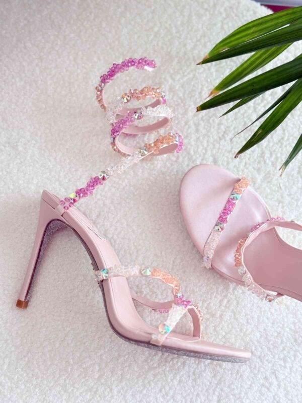 Women's Crystal Rhinestone High Heel Sandals - Image 3