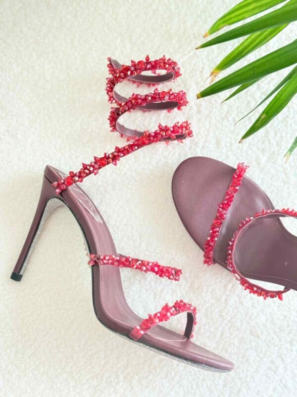 Women's Crystal Rhinestone High Heel Sandals - Image 4