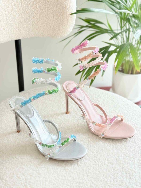 Women's Crystal Rhinestone High Heel Sandals - Image 5