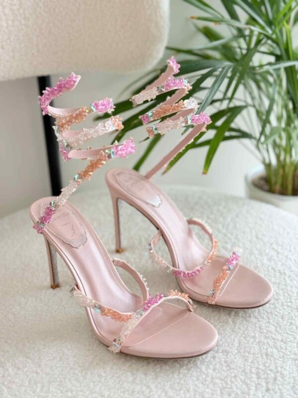Women's Crystal Rhinestone High Heel Sandals - Image 7