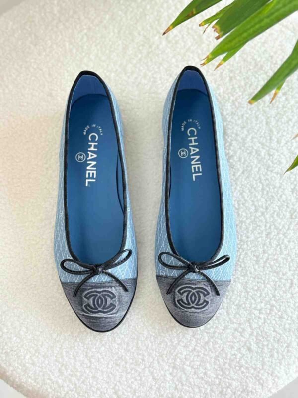 Chanel Classic Ballerina Pumps in Embroidered Light Blue
