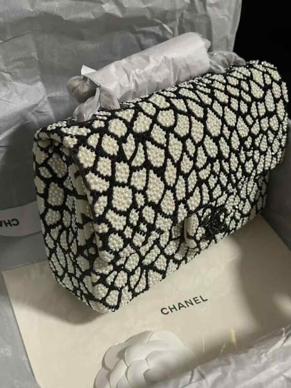 Chanel black and white limited edition print bag - Image 2
