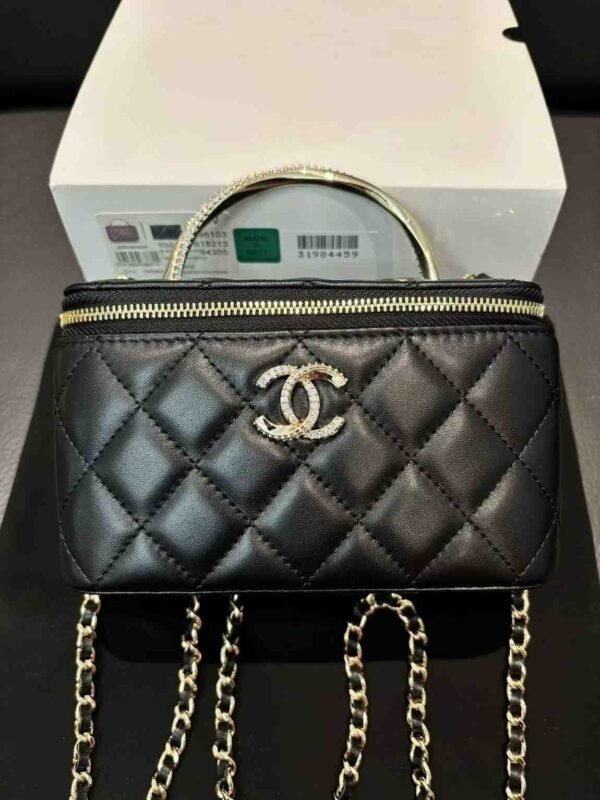 Chanel Quilted Caviar Leather Cc Long Vanity Case - Image 6