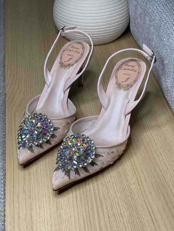 René Caovilla 70mm crystal-embellished Slingback Pumps - Image 2