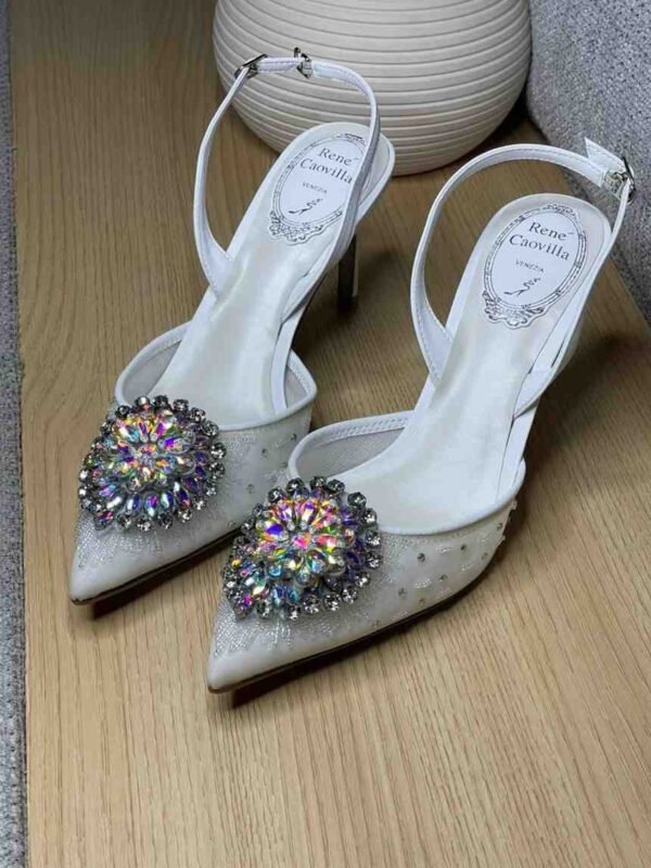 René Caovilla 70mm crystal-embellished Slingback Pumps